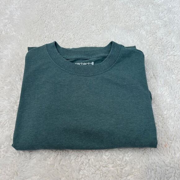 Carhartt Men's Loose Fit Long Sleeve Shirt Green Size M Cotton Graphic Logo‎ - Picture 1 of 7